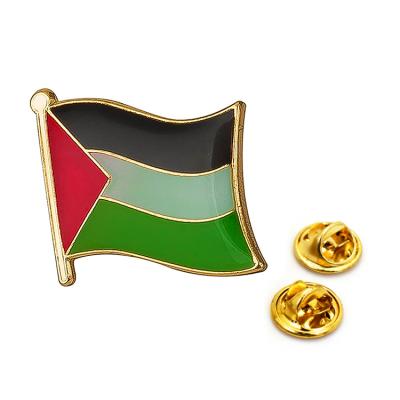 China Wholesale Custom National Day Souvenir Palestine Metal Europe Epoxy Enamel Palestine Flag Pin Badge for sale