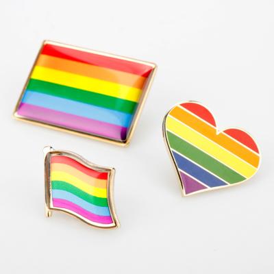 China Wholesale LGBT Pride Rainbow Lapel Gay Lapel Pin Europe Pin Manufacturer Rainbow Enamel Pin for sale