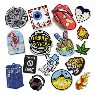 China Other Custom Heat Press Badge Embroidery Patch Iron On Patch Applique For Apparel for sale