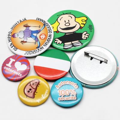 China wholesale cheap magnetic promotion 3D Logo Offset Printing Blank Metal Tin Plate 58mm Pin Custom Button Badge For for sale