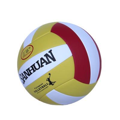 China PU Leather High Quality Custom Made Volleyball Ball Size 5 Custom Printed Machine Stitched Beach Volleyball Ball for sale