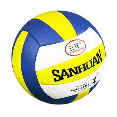 China Custom Printed Colored PU Brand Volleyball PVC PU Fiber Leather Volleyball Ball for sale