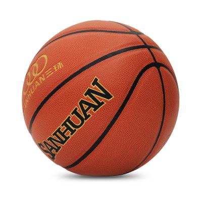 China Team Sporting Games Customized High Brown Elastic Rubber Training Basketball For Training for sale