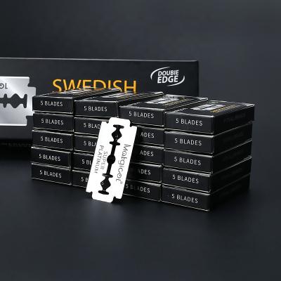 China Safe Customized Packing Safety Premium Sweden Stainless Steel Double Edge Safety Razor Blades for sale