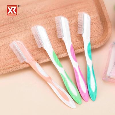 China Private label safe handle eyebrow razor straight trimmer for face dermaplaning for sale