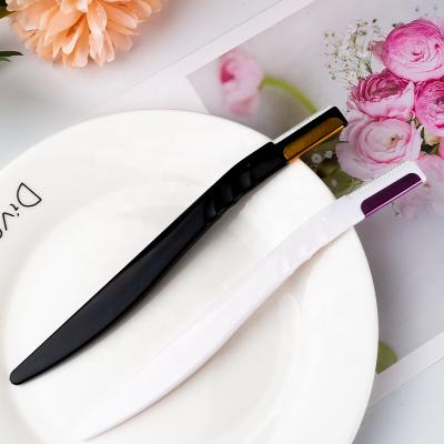 China Fashional Eyebrow Trimmer Customized Private Label Cosmetic Tool Fashionable Straight Handle Eyebrow Razor for sale