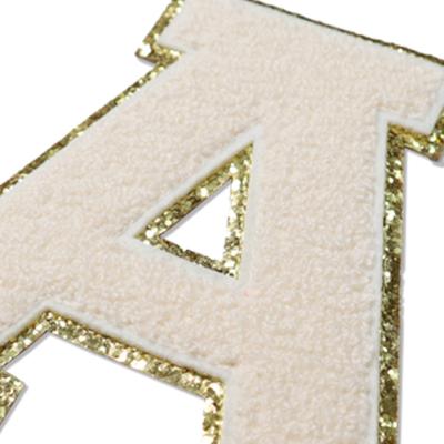 China Sewing Logo Chenille Letter Patch Badges Viable Embroidery Custom Patch Iron On Patches For Apparel for sale