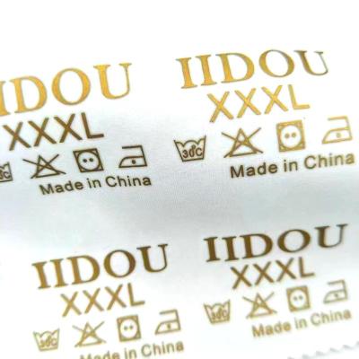 China Best Selling Viable Iron On Wash Label Heat Transfer Neck Labels For T Shirt Labels for sale