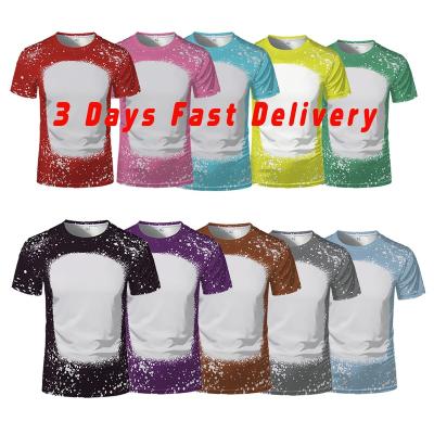 China Wholesale Viable Bulk Anime 100% Custom Fake Print Faux Bleached 150g/200g T-Shirt And New Polyester Sublimation Bleach T-shirt for sale