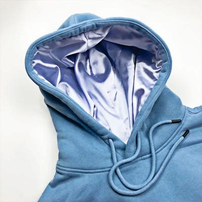 China Custom Wholesale Mens Anti-Wrinkle Custom Mens Hoodie Winter Satin Striped Colorblock Oversized Plain Silk Hood for sale