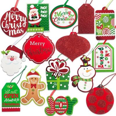 China Other New 2021 Letter Cross Stitch Merry Christmas Stickers Labels Funny Gift Tag Gold for sale