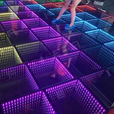 China High Quality Hotel Rigeba 3D Mirror Infinite LED Dance Floor For Wedding Events for sale