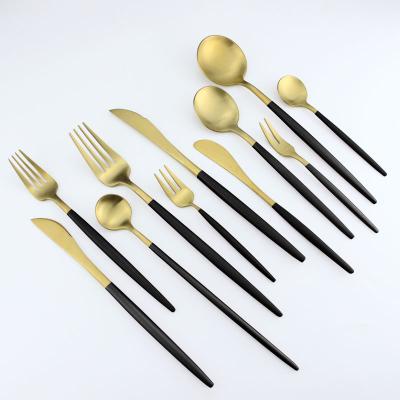 China Sustainable Sustainable Luxury Metal Reusable Gold Plated Flatware Flatware 18/10 Stainless Steel Gold Wedding Flatware Set for sale