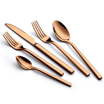 China Hotel Restaurant Stainless Steel Wedding Viable 5pcs Flatware Sets Spoon Knife Fork Cutlery Set for sale