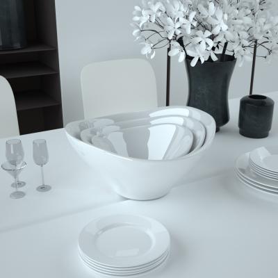 China Wholesale Viable Unique Creative Salad Shape Plant White Ceramic Fruit Bowl Bowl For Restaurant for sale