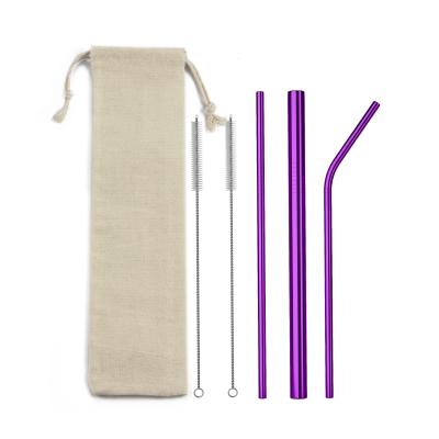 China Amazon Viable Best Selling High Quality Stainless Steel Reusable Straw With Pouch for sale