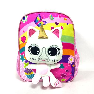 China 3D animal hot sale 3D cute Unicorn School Bag For Kids animal for sale