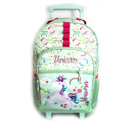 China Waterproof animal backpack for schoolchildren primary school trolley wholesale school bags with wheels for girls for sale