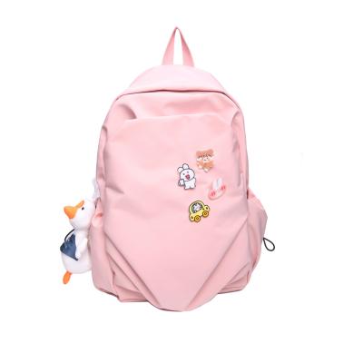 China Waterproof 2021 custom school backpack solid color high school backpack fashionable diy simple backpack for sale