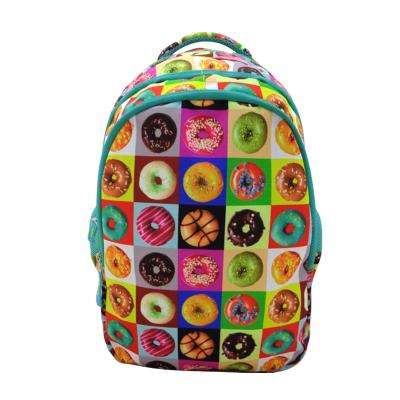 China Waterproof Custom Donut Backpack Printing Travel School Backpack For Girls for sale