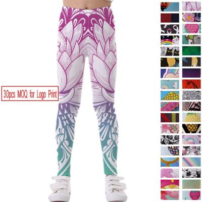 China Full Body Breathable Fitness Tights Activewear Stretch Activewear OEM Girls Printed Kids Athletic Sports Gaiters Kids Yoga Pants for sale