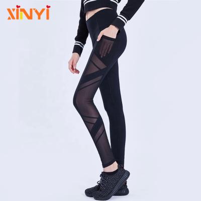 China Antibacterial Hot Sales Private Label Yoga Gaiters Sheer Black Breathable Yoga Pants for sale