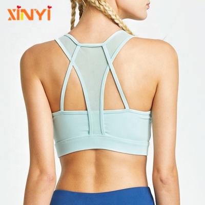 China Antibacterial Hot Sales Gym Fitness Support Women Loose Tank Top Breathable Racerback Training Wholesale Crop Yoga Bra for sale