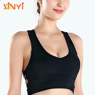 China High Quality Antibacterial Sports Bra Fitness Gym Sports Bra Mesh Sports Bra Black Yoga for sale