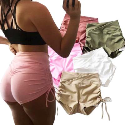 China Breathable 2021 drop shipping new arrival women yoga short crack! crack! High Waist Raise Compression Shorts Drawstring Fitness Shorts Women for sale