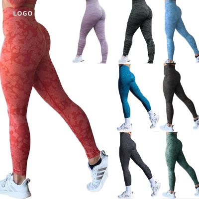 China New Tiktok Women Compression Camouflage Breathable Soft Waist Stretch Seamless Yoga Pants High Lift Up Fitness Gaiters Activewear Tights for sale