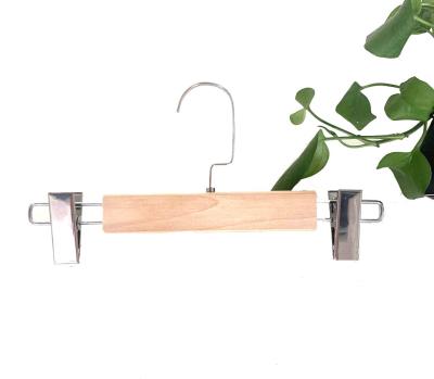 China High quality multifunctional factory with smooth exterior clips wooden pants hanger for sale