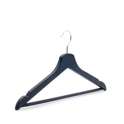 China Promotion Ushine Factory Best-selling Black Wooden Hanger With Anti Slip Sleeve Anti Slip Rubber Tube for sale