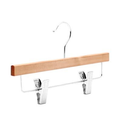 China Manufacturer High Quality Wooden Bottom Hanger Space Saving Multifunctional for Kids with Staples Kids Hangers for sale