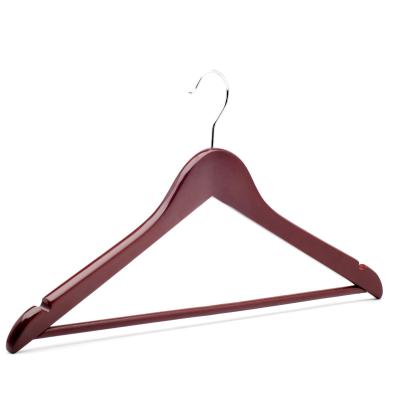 China 2020 new trend USHINE multifunctional cheap price a grade wooden hanger curved shape mahogany WOODEN HANGER for sale