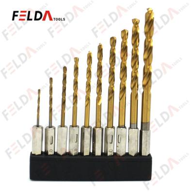 China High Speed ​​Fully Ground Titanium Metal Drilling Steel Hex Shank Drill Bit Set for sale