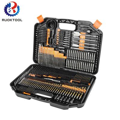 China RUOKTOOL Multifunctional Multifunctional Screwdriver Tools Wood Hardware Twist 246 Pcs Hss Drill Bit Set For Metal for sale