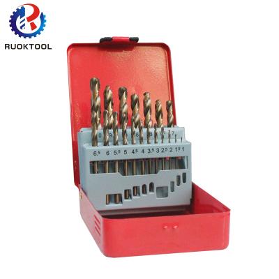 China Metal Big Drilling RUOKTOOL Micro Round 135 Degree Straight 13 19 25 Pcs Twist Cobalt Cobalt Hss Drill Bit Fully Ground Set for sale