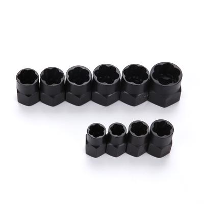 China Universal 10 Pieces Twist Socket Extractor Nut Remover Set Nut Bolt& Set For Removing Broken Delicate Stripped for sale