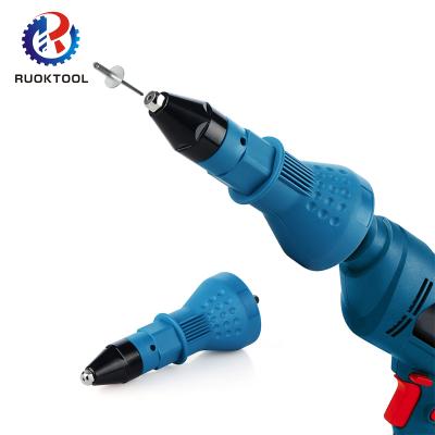 China Stainless Steel Adapter Cordless Electric Auto Rivet Excellent Nut Rivet Adapter Gun Type for sale