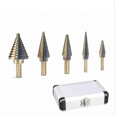 China Metal Drilling Step High Speed ​​Steel Triangular Straight Splined Drill Bit Set For Metal Drilling for sale