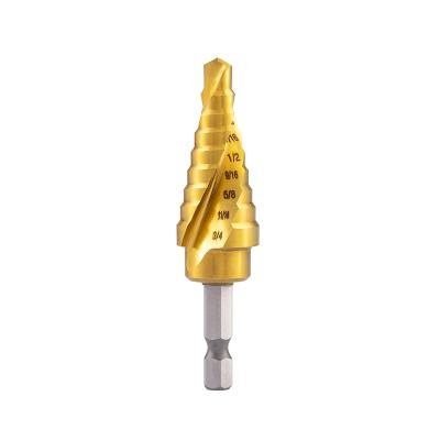 China High Quality Spiral Drilling Two Groove Large Metal Hss Set Metal Step Drill Bits for sale