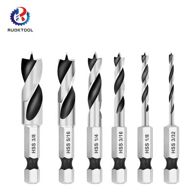 China Trapano 6Pcs Hss Electric Woodworking Brad Point Drill Bit Reaming Woodworking Drill Bit for sale