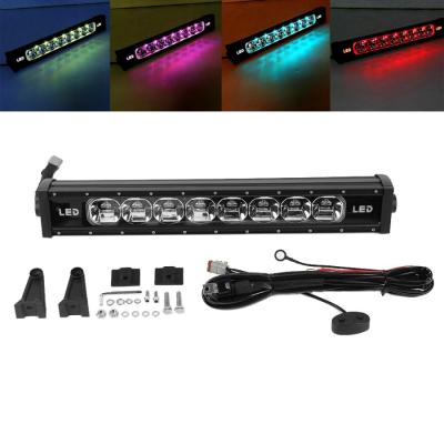 China Aluminum Alloy+PC Barra Led 4x4 Seven Color Gradient Lamp 120W 7D Colorful Working Lens RGB LED Light Bar for sale