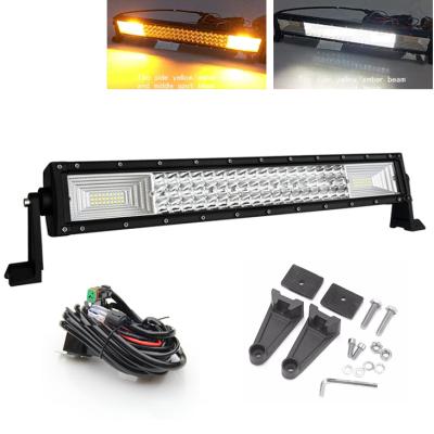 China Die Cast Aluminum Housing Fabricates Direct Supply Multi Color Barra Led 4x4 120w 21.5 Inch 3 Tier Off Road Truck 12v Led Light Bar for sale