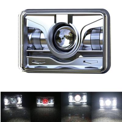 China Newest 4x6 Inch Die Cast Aluminum Housing Led Headlight High Low Beam In One for sale