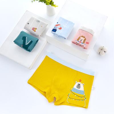 China Color Fade Proof Hot Selling Customize Comfortable Cotton Breathable Cartoon Boxers Kids Underwear Boys for sale