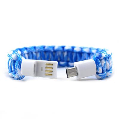 China Decorate Creative Android Charger Cable Bracelet Wristband Mobile Phone Cable Weaving Bracelet for sale