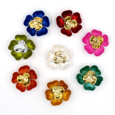 China Manufacturer Customized Wholesale Shoes Removable Buttons Shoes Acrylic Multicolor Electroplating Flowers for sale