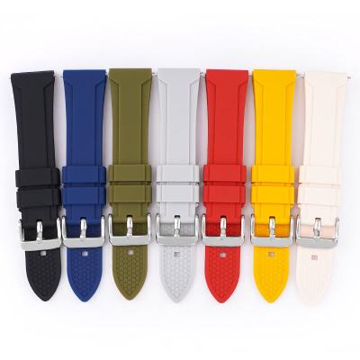 China Hot Selling Rubber Silicone Watch Band 20mm 22mm Waterproof Rubber Watch Band 24mm for sale