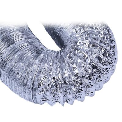 China Industrial length 10m/customized fully insulated aluminum air duct kitchen exhaust duct material foil+polyester vent stack for sale